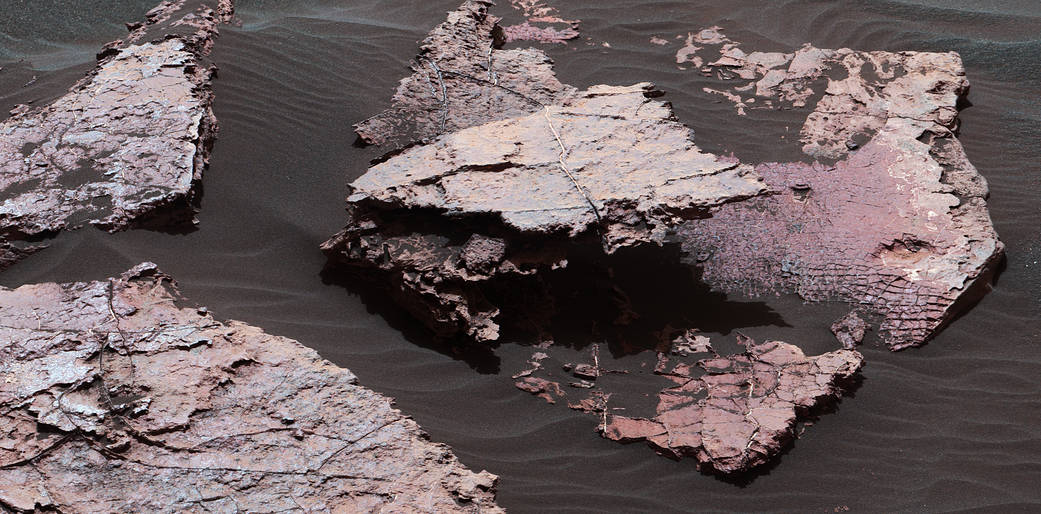 Possible Signs of Ancient Drying in Martian Rock