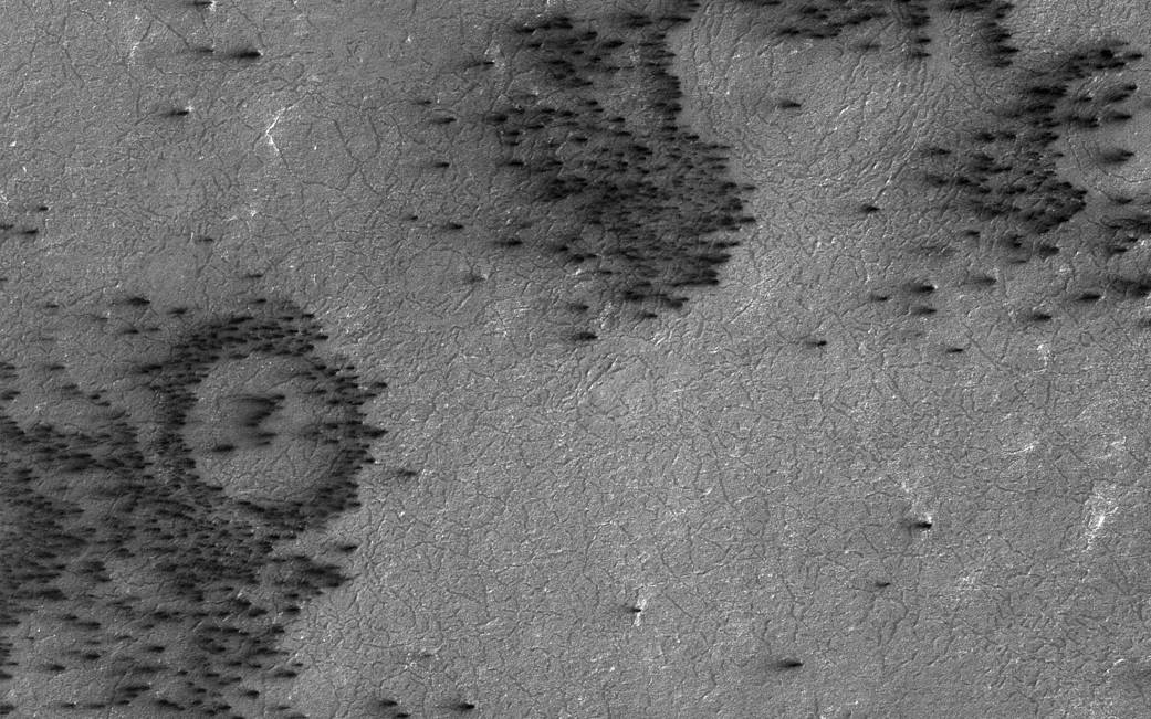 Mars terrain is covered with a seasonal layer of dry ice