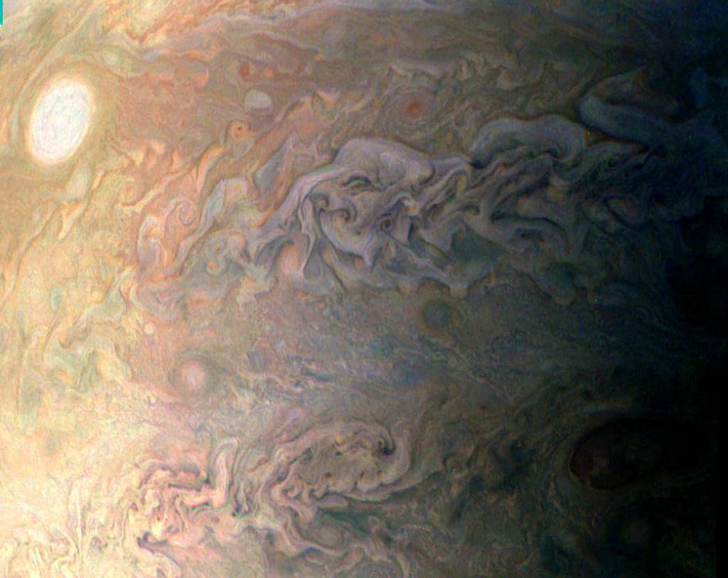 Jupiter Pearl and Swirling Cloud Tops