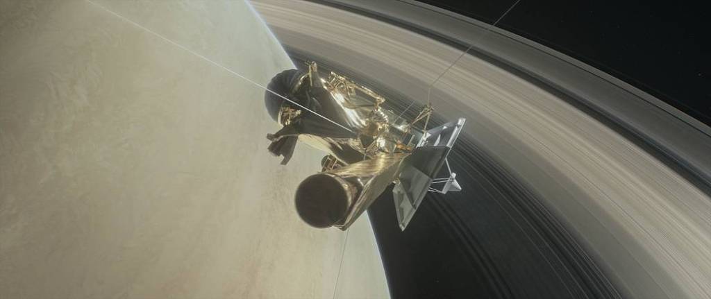 Illustration of Cassini Spacecraft’s Grand Finale Dive