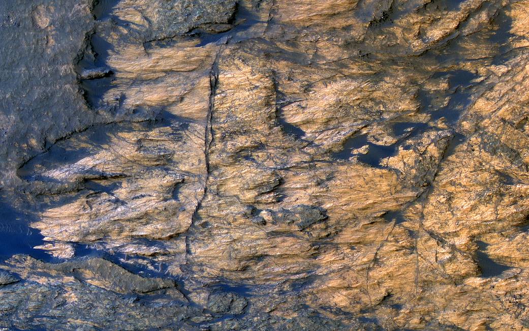 Bedrock on the floor of Kaiser Crater