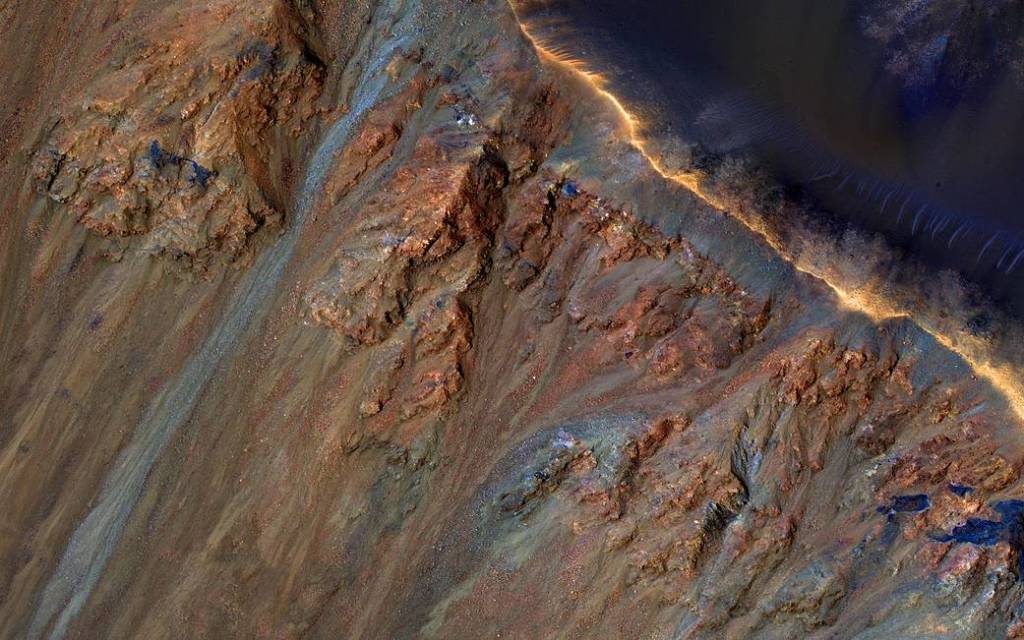Colorful Equatorial Gullies in Krupac Crater