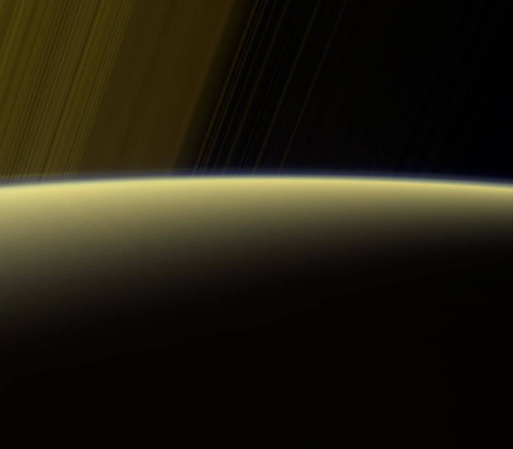 False-color view of Saturn