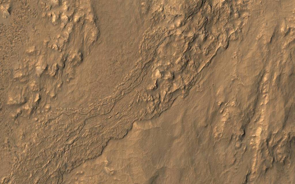 Flow on the Rim of Tooting Crater