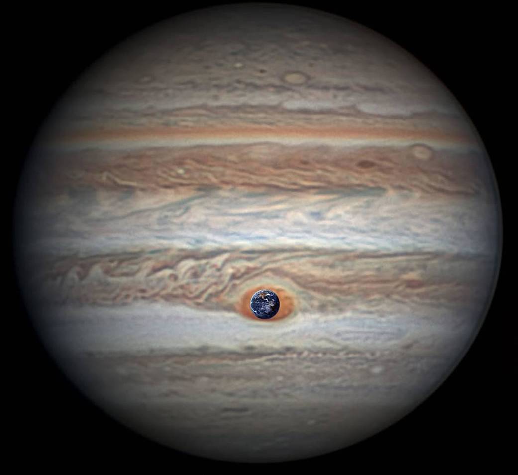 Jupiter’s Great Red Spot Swallows Earth