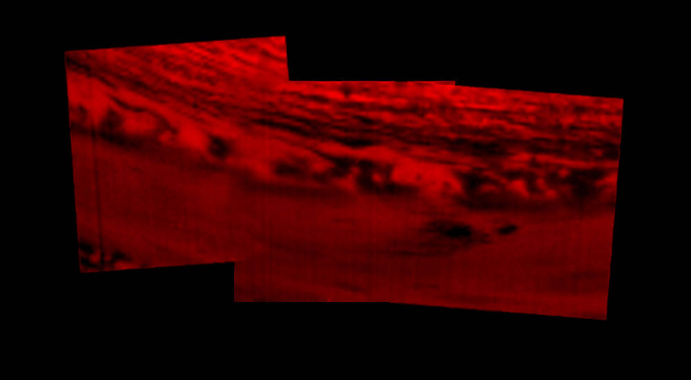 Infrared image of Saturn impact site
