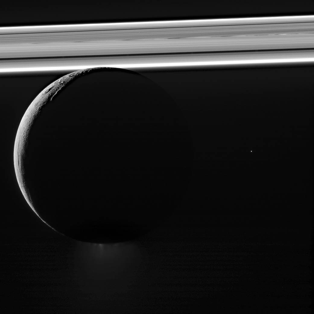 Saturn's rings and Enceladus