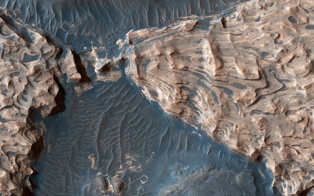 Uplifted Blocks of Light-Toned Layered Deposits