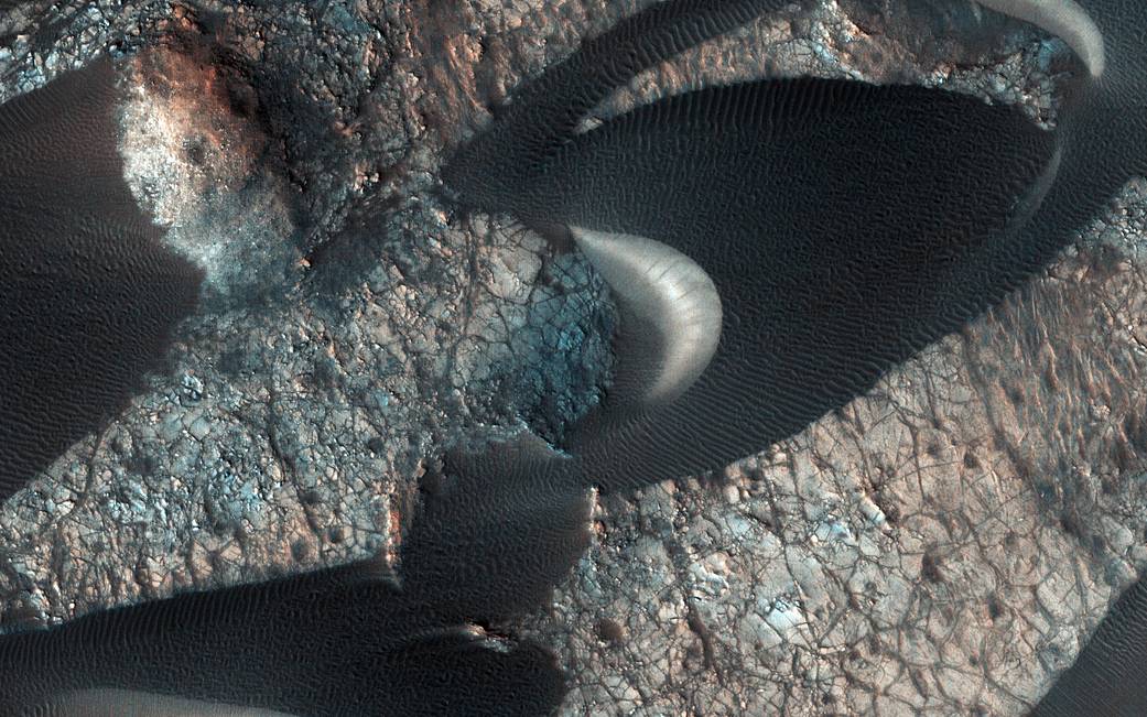 Sand dunes on Mars