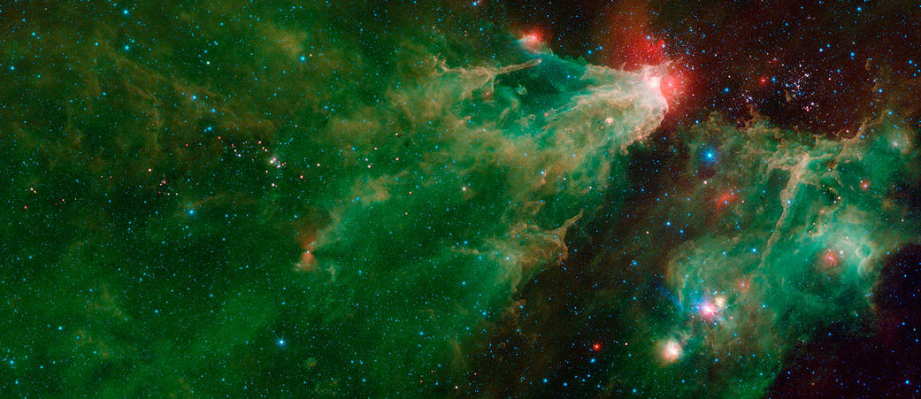 A mosaic by NASA's Spitzer Space Telescope of the Cepheus C and Cepheus B regions