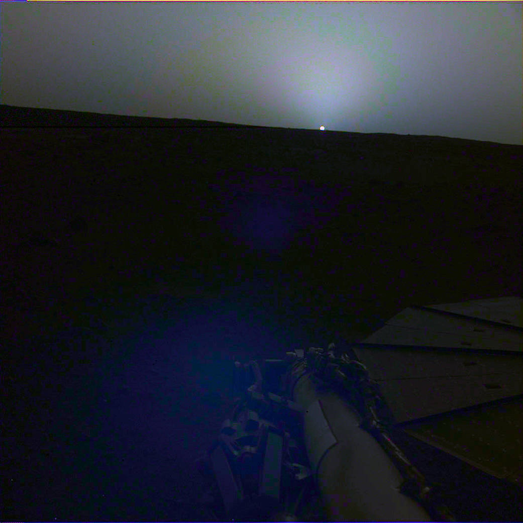 Sunset on Mars surface