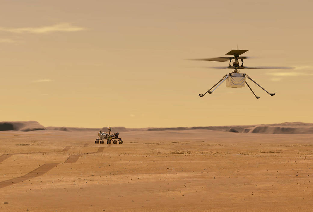 Illustration depicts Mars Helicopter Ingenuity