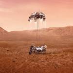 Illustration of NASA’s Perseverance rover begins its descent through the Martian atmosphere