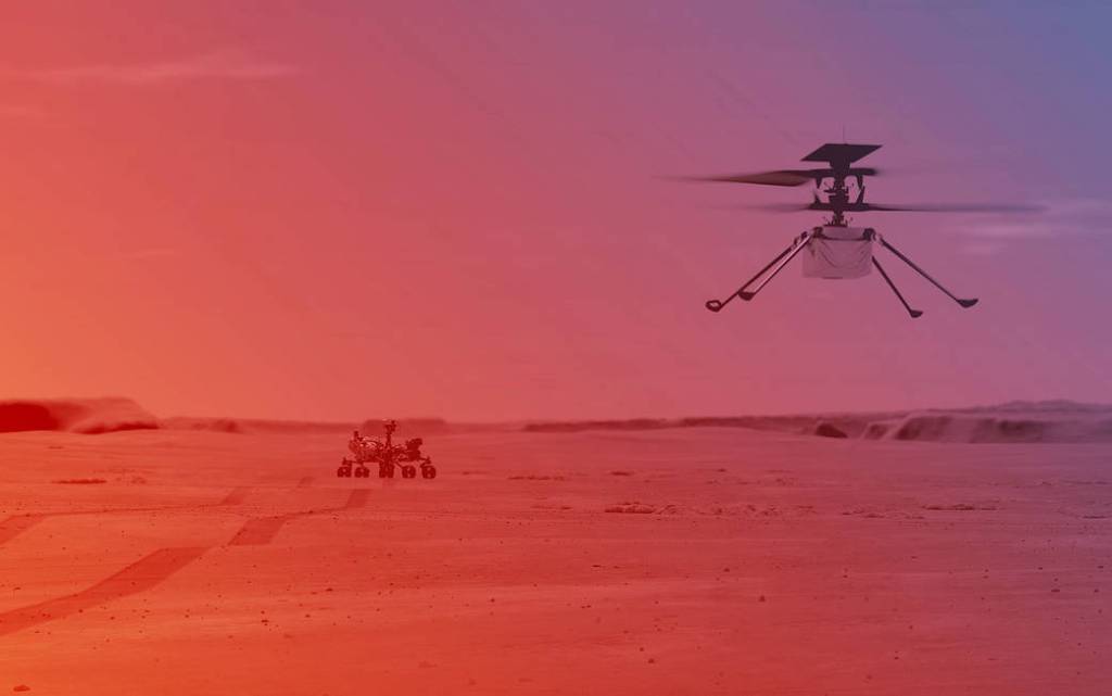 Ingenuity Helicopter on Mars (Illustration)