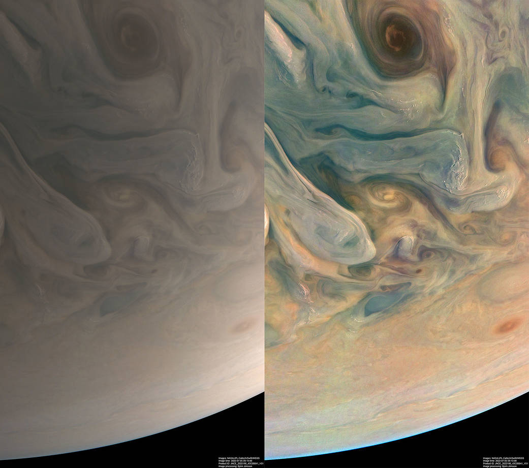 Two images of Jupiter