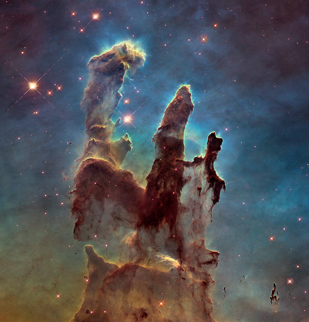 Hubble image of the Eagle Nebula, also called "The Pillars of Creation"