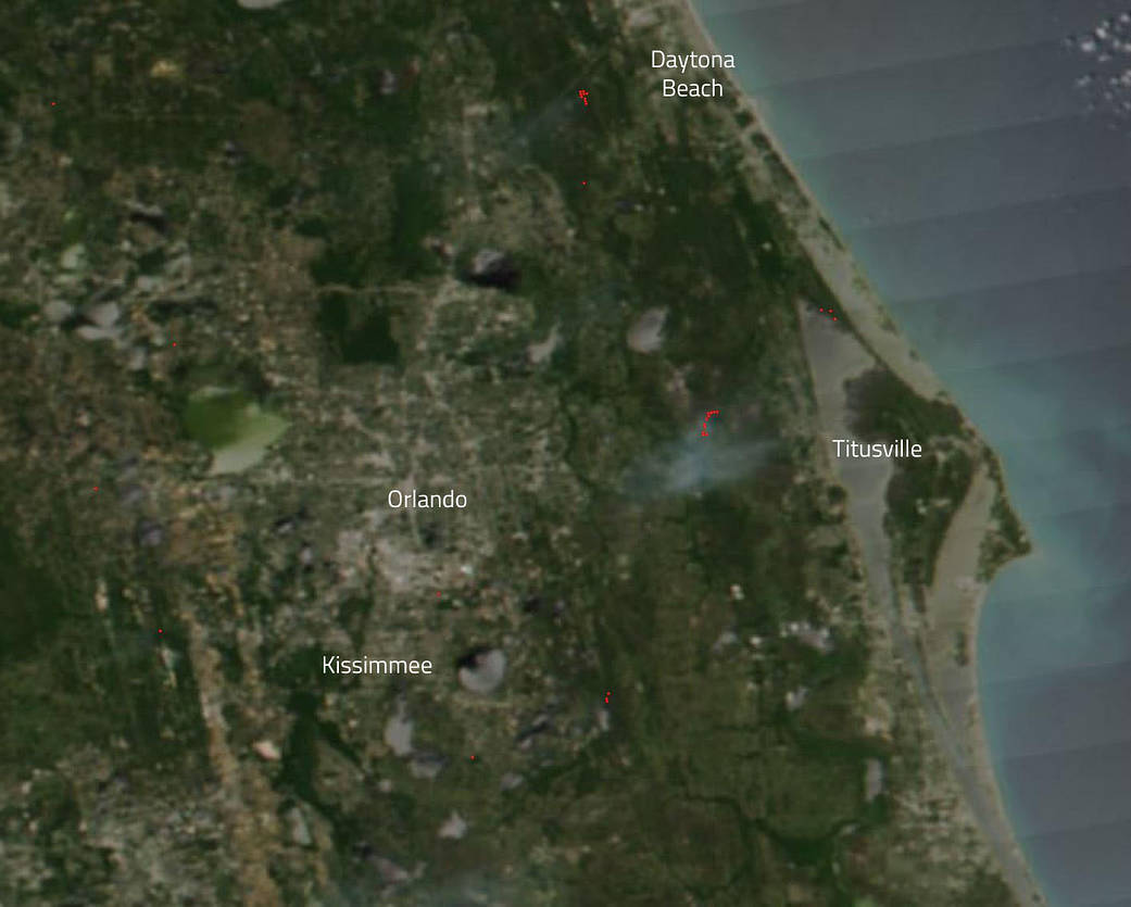 Fires near Port St. John Florida