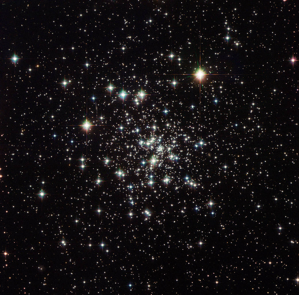 a concentration of stars on black