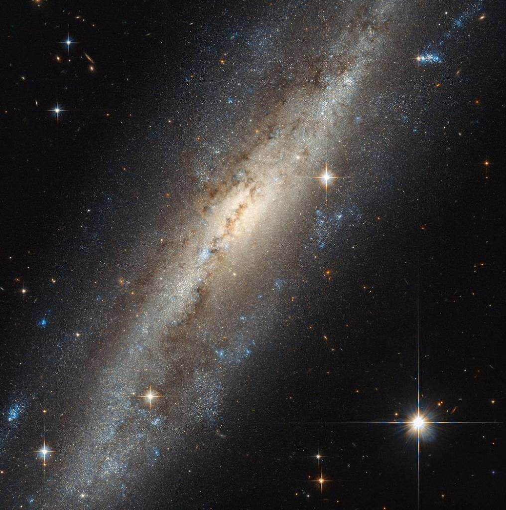diagonal spiral galaxy, oblique