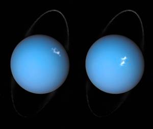 double image of blue planet