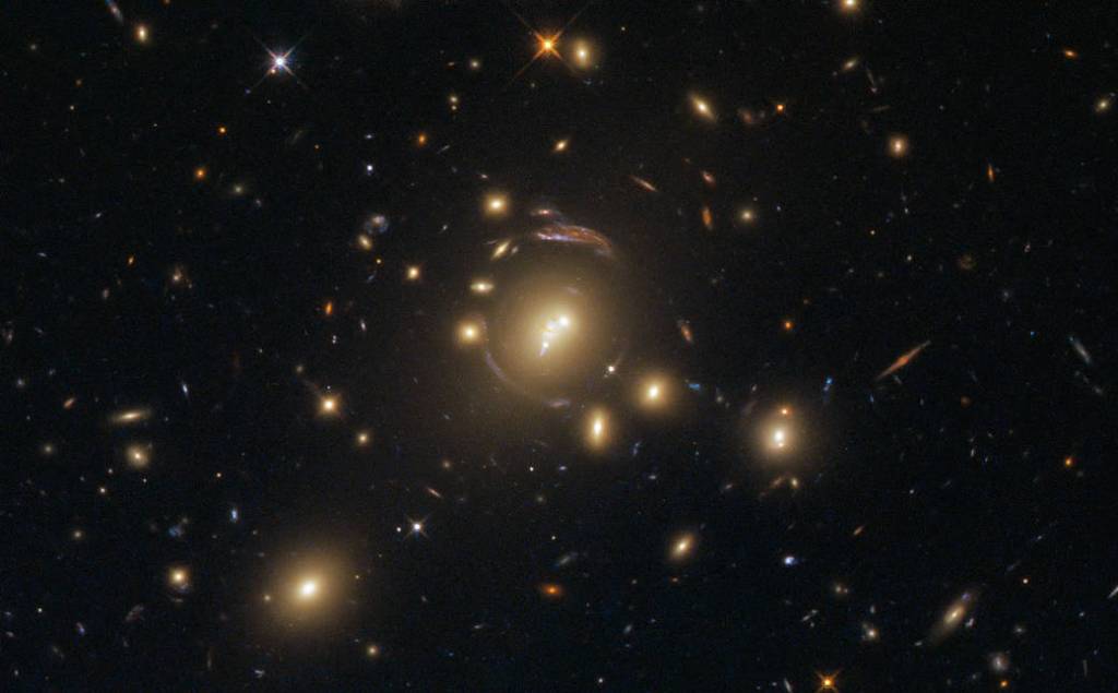 fuzzy amber blobs create ring-shaped distorted galaxies
