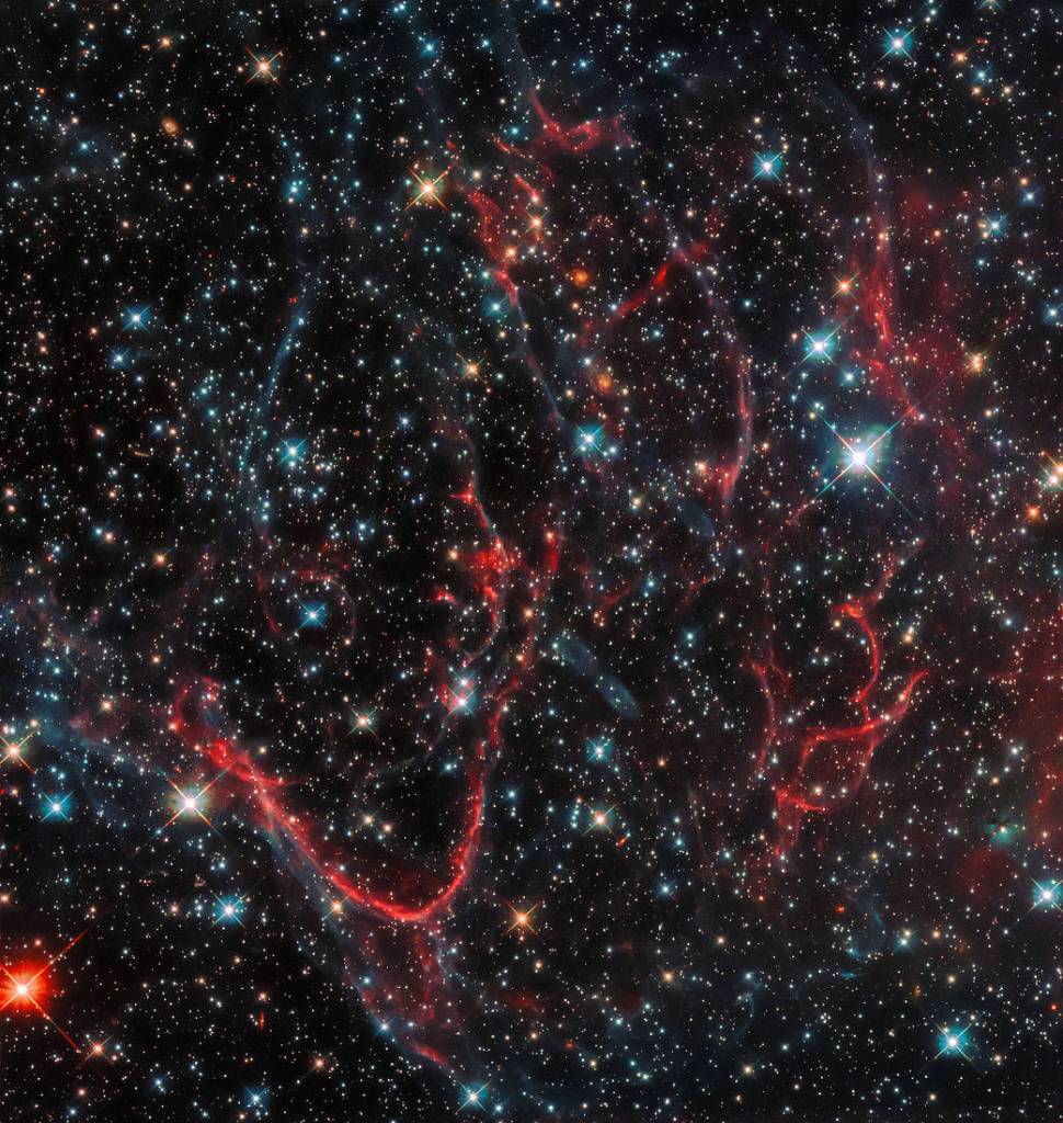 red and blue streamers in space