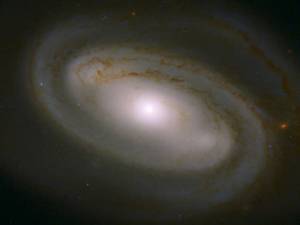 light, glowing spiral galaxy NGC 3895 as seen by Hubble