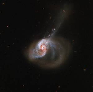 swirling galaxy against black backdrop of space