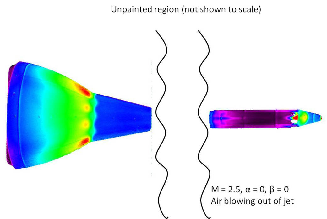 Sample pressure-sensitive paint (PSP) images.