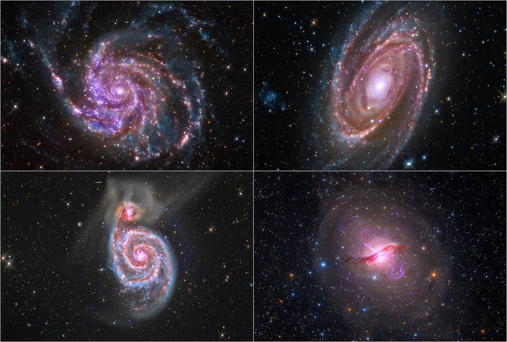 Images in this quartet of galaxies represent a sample of composites created with X-ray data from NASA’s Chandra X-ray Observat
