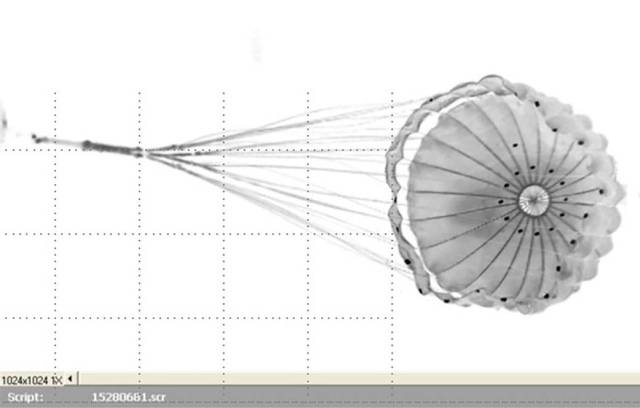 Photogrammetry of the Supersonic Parachute used to land the Mars Curiosity Rover.