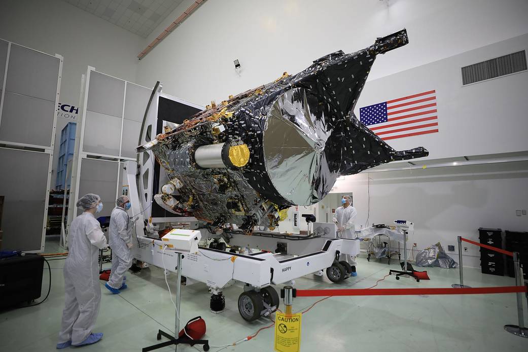 NASA’s Psyche spacecraft is shown in a clean room on Dec. 8, 2022, at Astrotech Space Operations Facility near the agency’s Kennedy Space Center in Florida. 