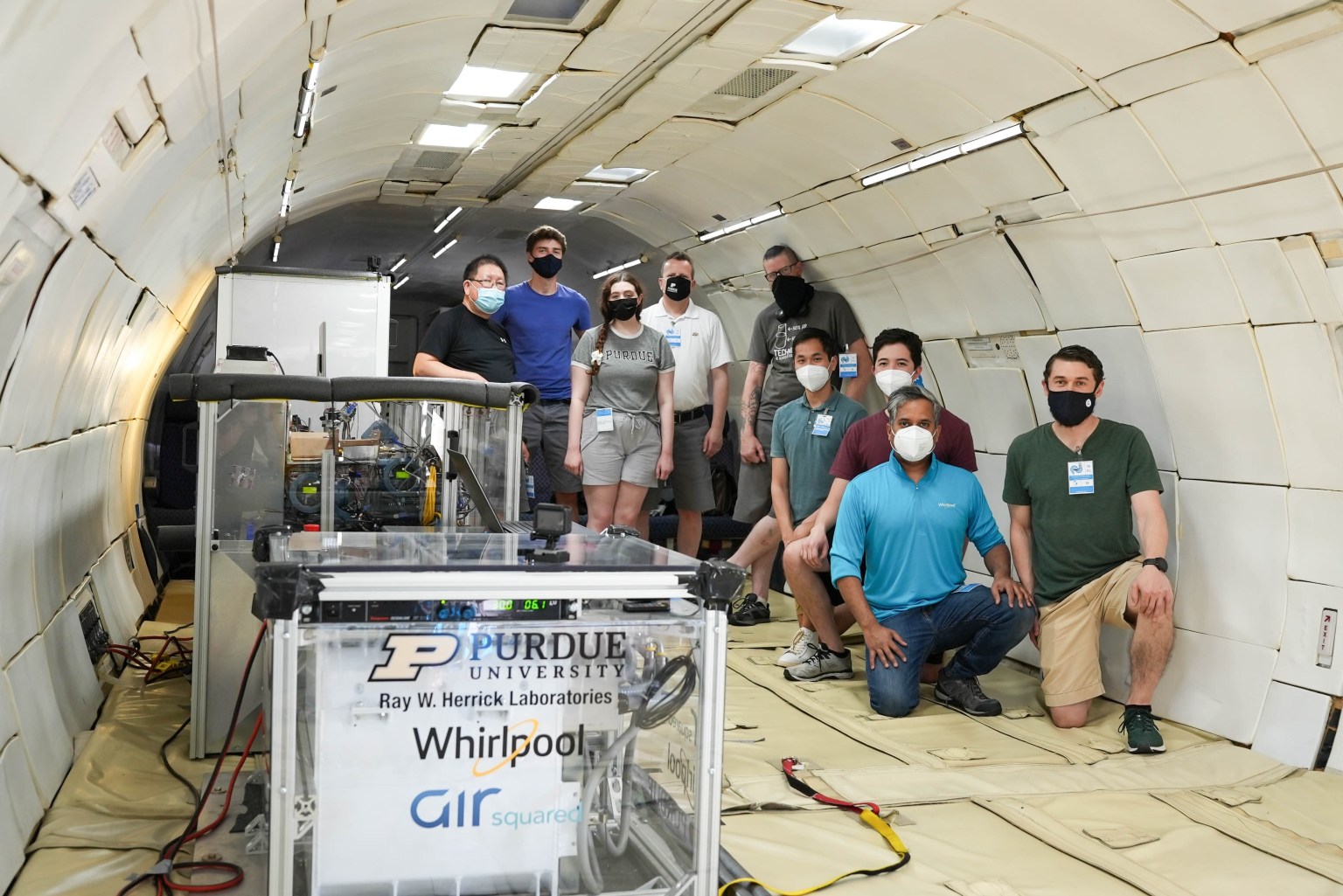 Researchers from Purdue University aboard G-FORCE One