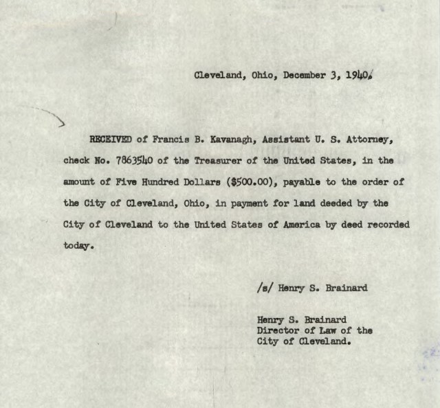 Historic document with payment for property
