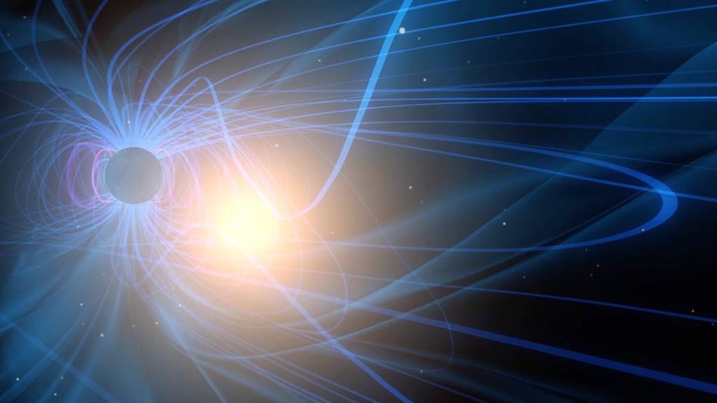 Graphic visualization of magnetic reconnection.