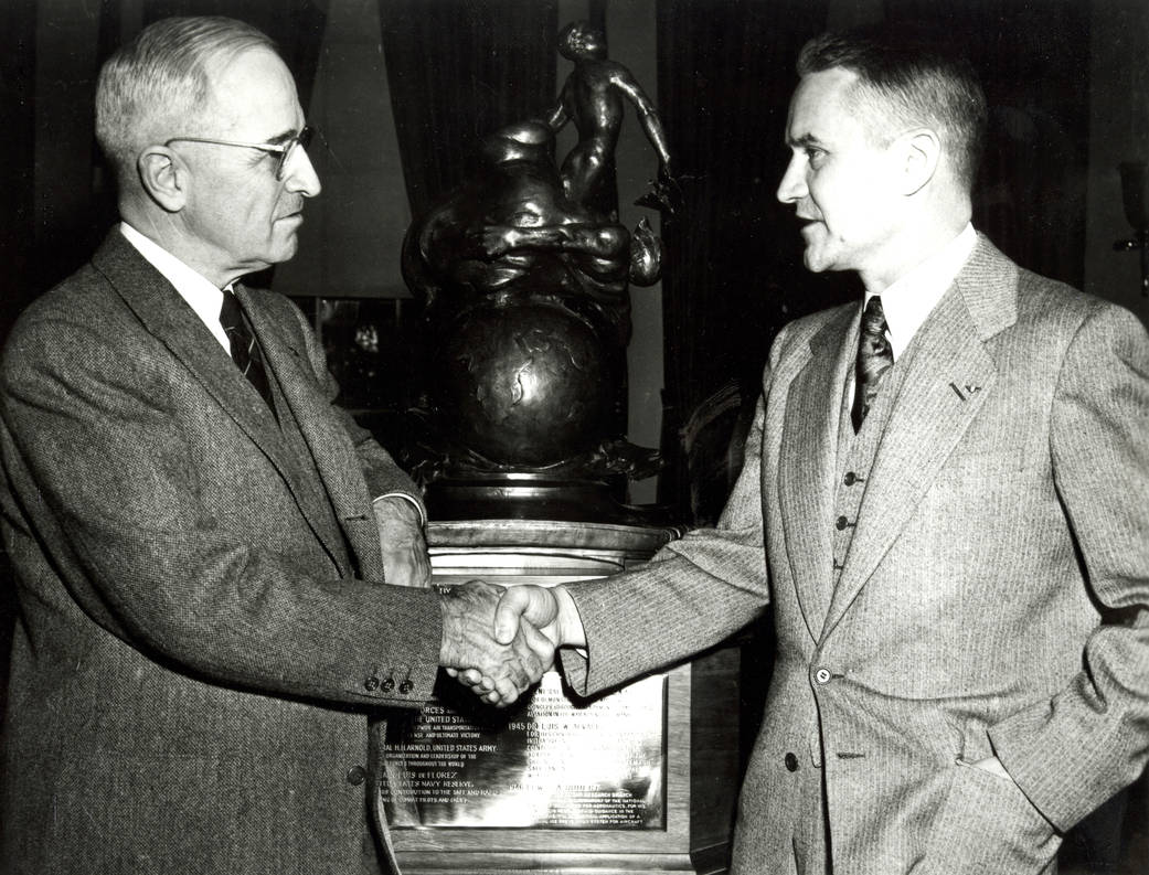 President Truman Presents Collier Trophy to Lewis Rodert