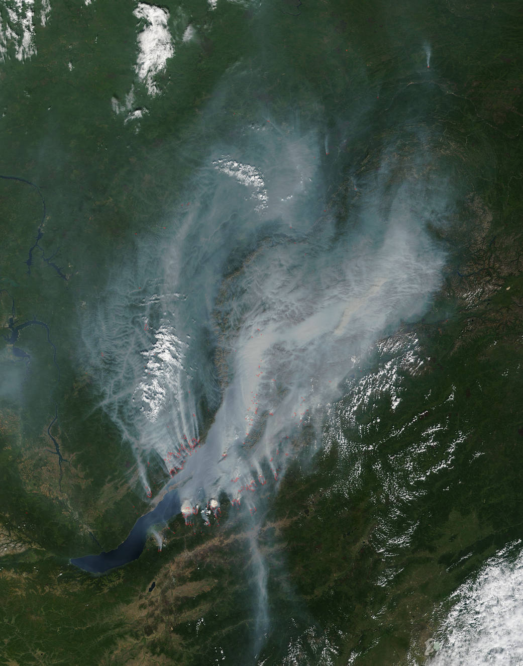 Fires near Lake Baikal, Russia
