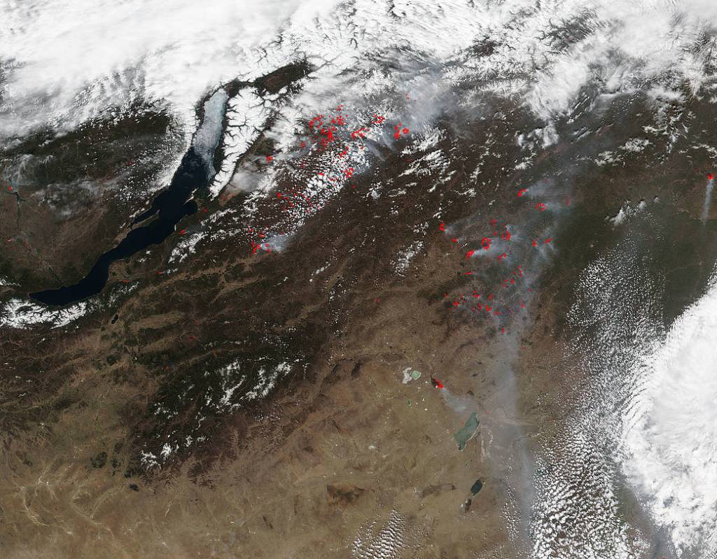 Fires Around Lake Baikal in Russia