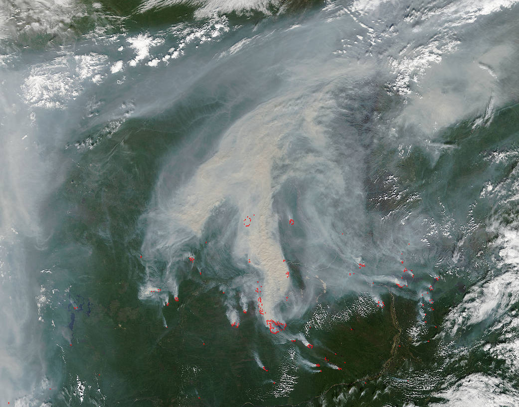 fires and smoke in eastern Siberia