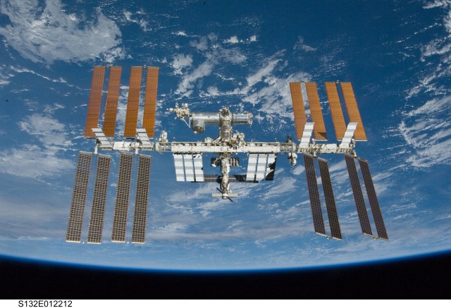 The International Space Station orbiting the Earth
