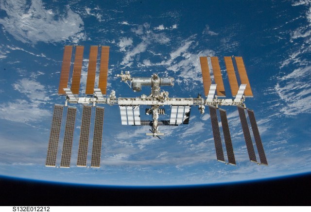 The International Space Station orbiting the Earth