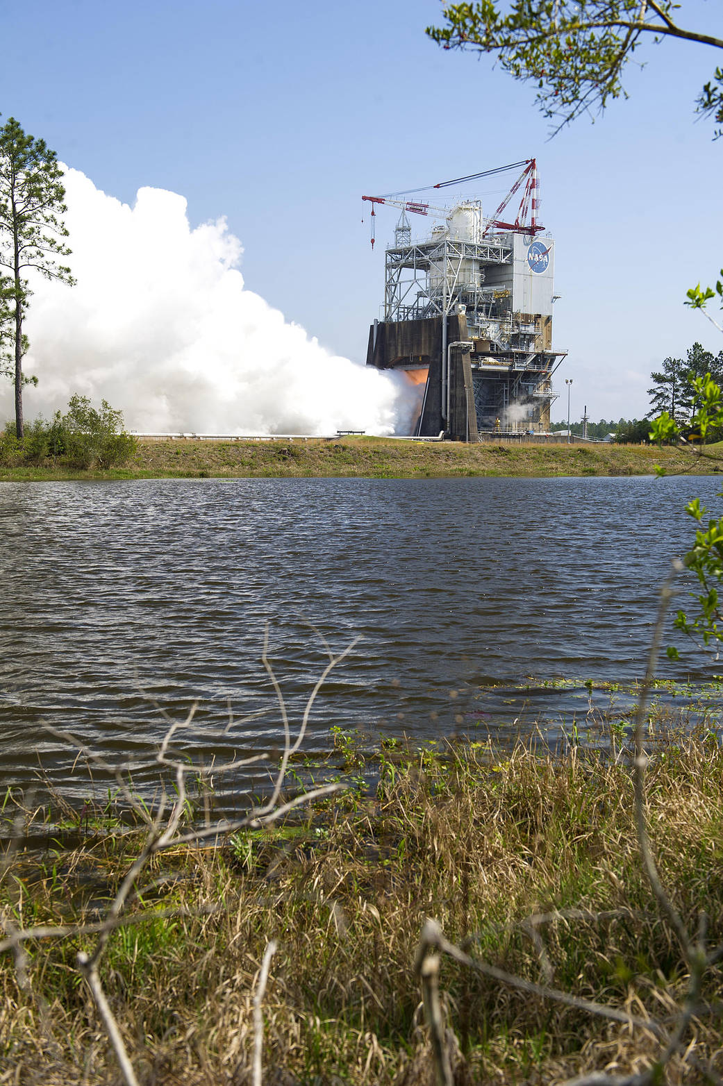 view of A-2 Test Stand during a test