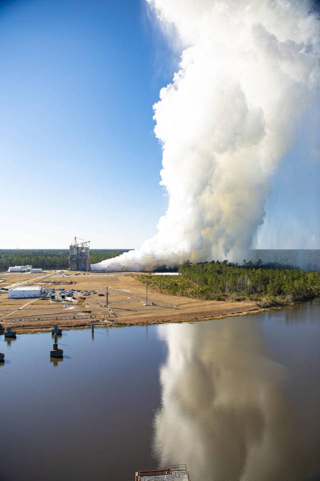 Image from NASA Conducts Second RS-25 Engine Test of 2022 at Stennis Space Center
