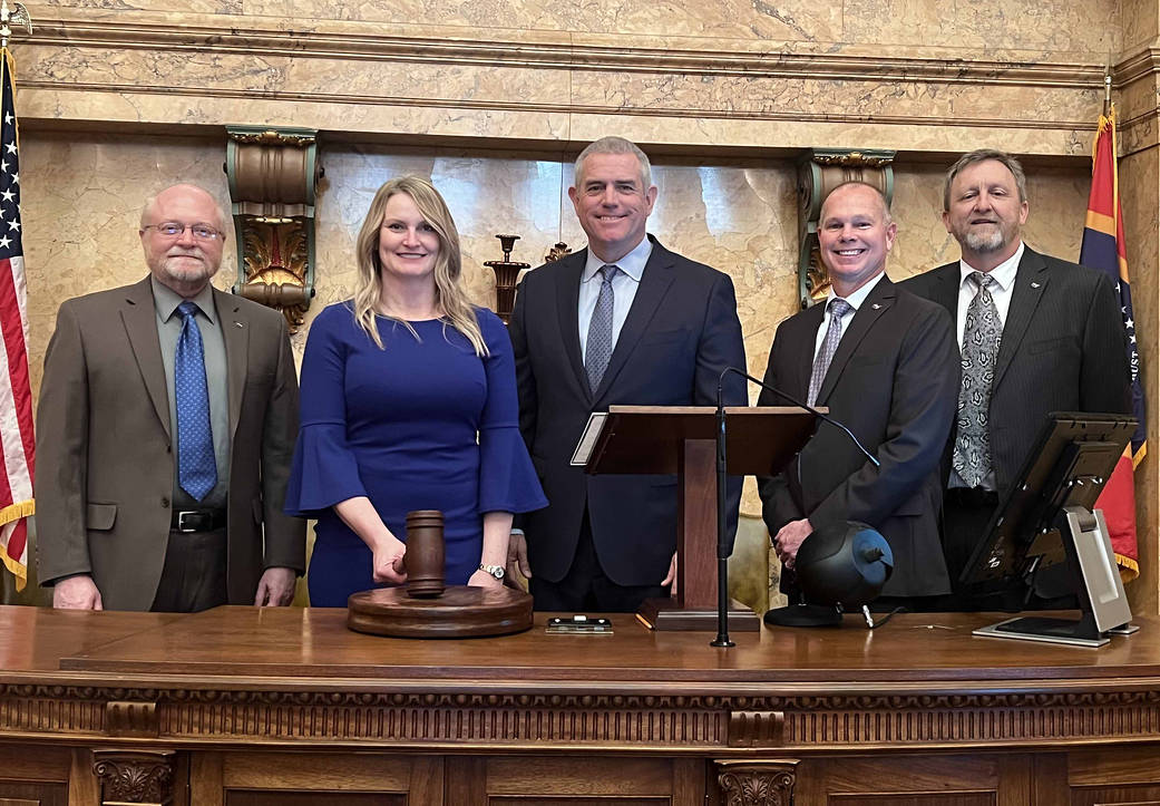 Leaders from NASA’s Stennis Space Center visit with Mississippi House of Representatives during 2023 Stennis Day at the Capitol