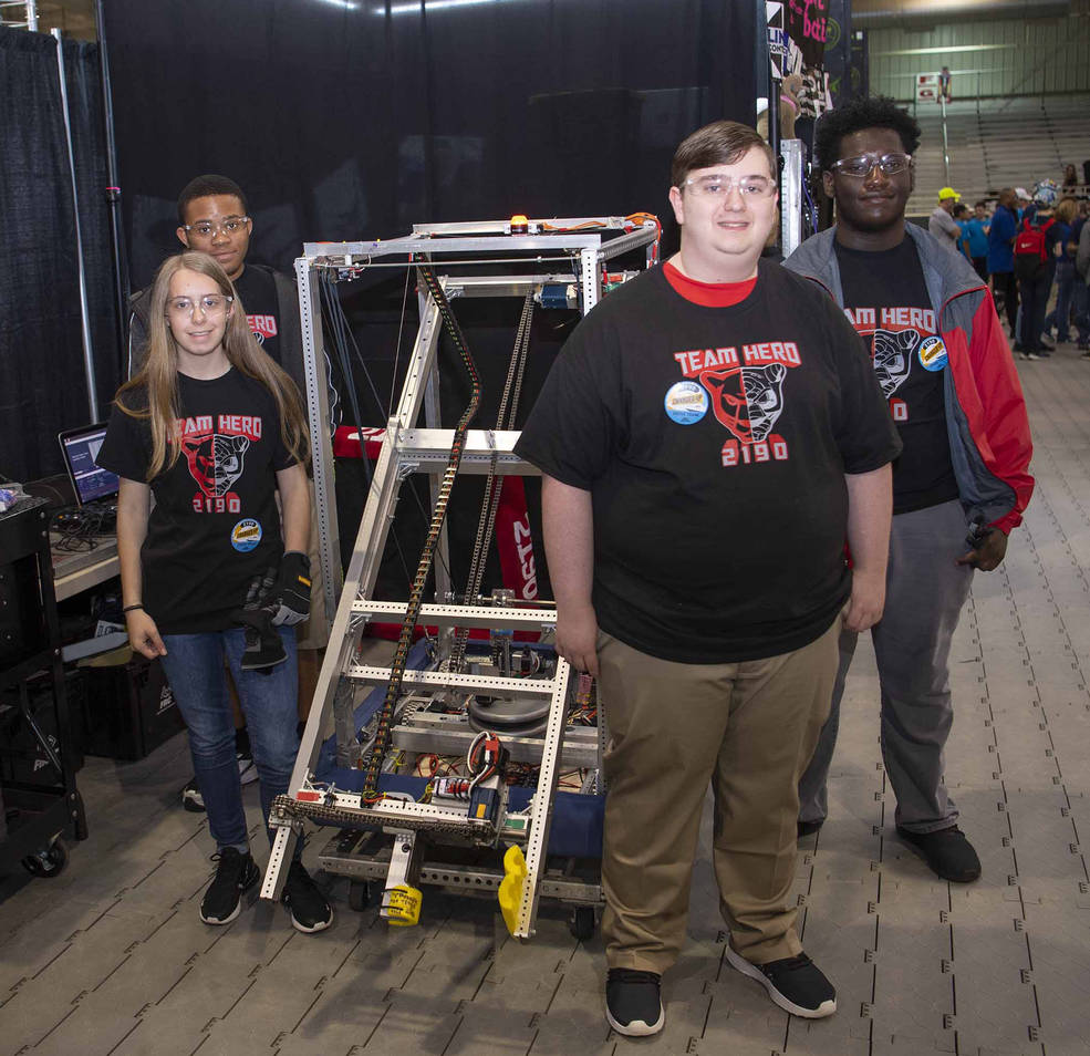 Teams compete during the inaugural FIRST Robotics Magnolia Regional Competition in Laurel, Mississippi, on March 17, 2023