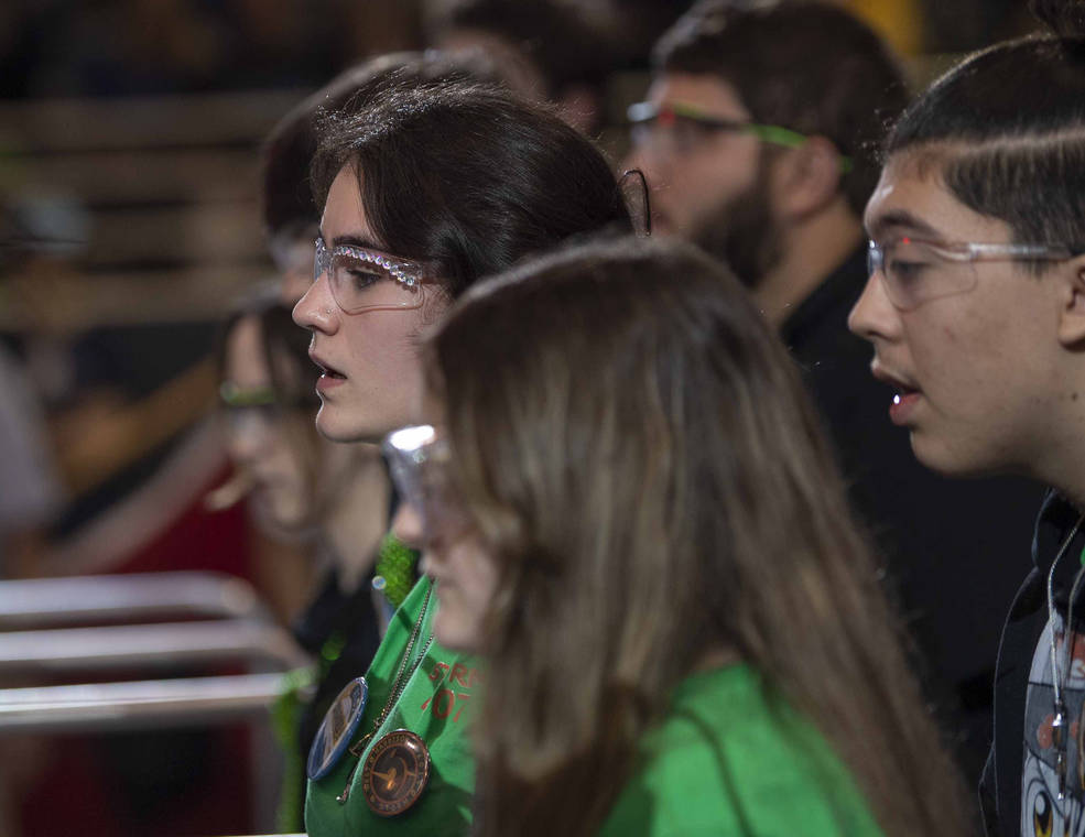 Teams compete during the inaugural FIRST Robotics Magnolia Regional Competition in Laurel, Mississippi, on March 17, 2023