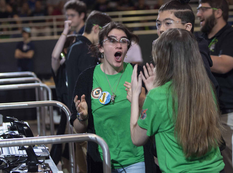 Teams compete during the inaugural FIRST Robotics Magnolia Regional Competition in Laurel, Mississippi, on March 17, 2023