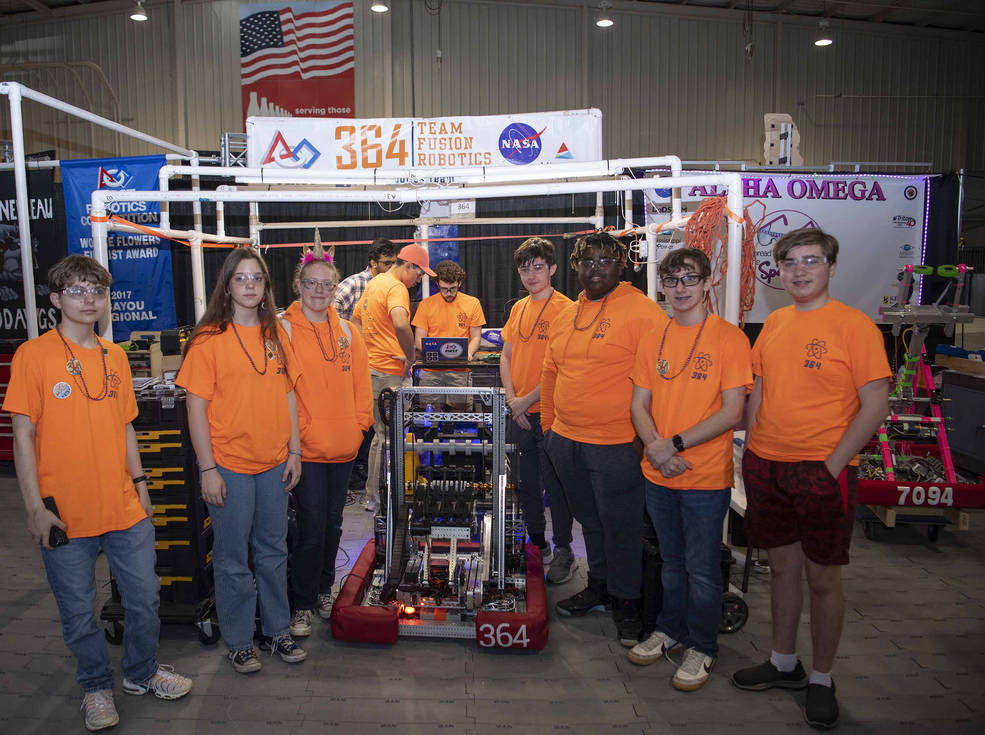 Teams compete during the inaugural FIRST Robotics Magnolia Regional Competition in Laurel, Mississippi, on March 17, 2023