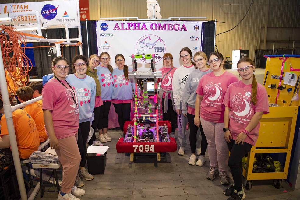 Teams compete during the inaugural FIRST Robotics Magnolia Regional Competition in Laurel, Mississippi, on March 17, 2023