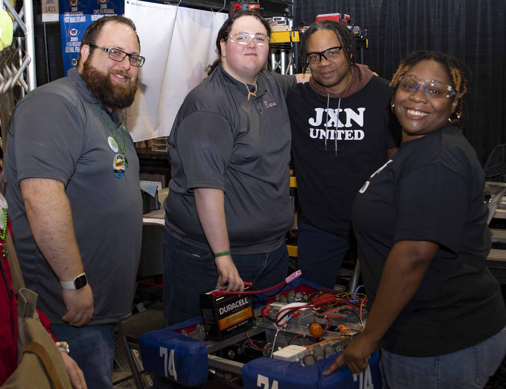 Teams compete during the inaugural FIRST Robotics Magnolia Regional Competition in Laurel, Mississippi, on March 17, 2023